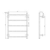 Phoenix Radii Towel Ladder 550 x 740mm Round Plate - Chrome